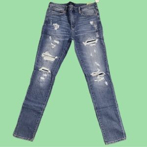 Aeropostale Stacked Ultra Skinny Jeans 36x32 Destroyed Wash